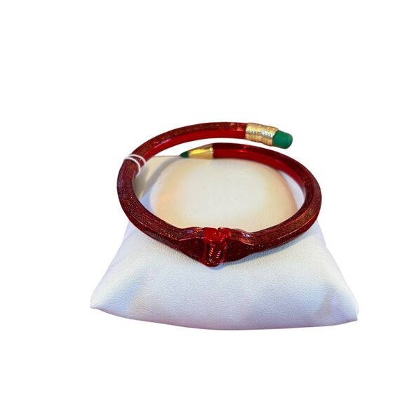 Betsey Johnson Sparkly Red & Green Pencil Hinged Bracelet. Adorable! - Picture 9 of 10